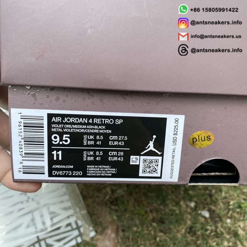 A Ma Maniére x Air Jordan 4 Retro 'Violet Ore' DV6773-220