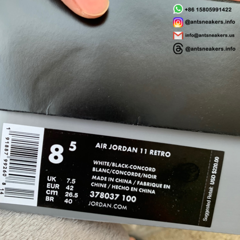 Air Jordan 11 Retro 'Concord' 2018 378037-100
