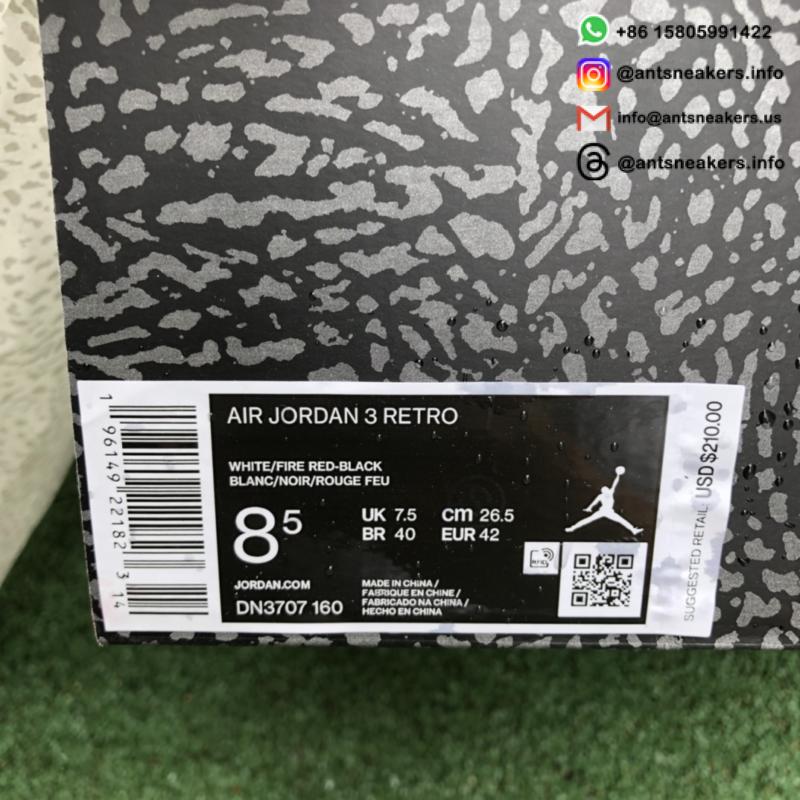 Air Jordan 3 Retro 'Fire Red' 2022 DN3707-160