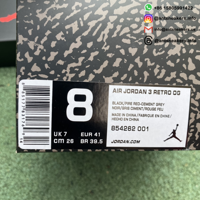 Air Jordan 3 Retro OG 'Black Cement' 2018 854262-001