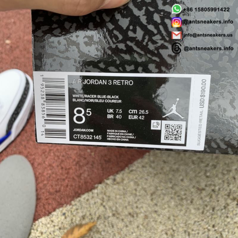 Air Jordan 3 Retro 'Racer Blue' CT8532-145