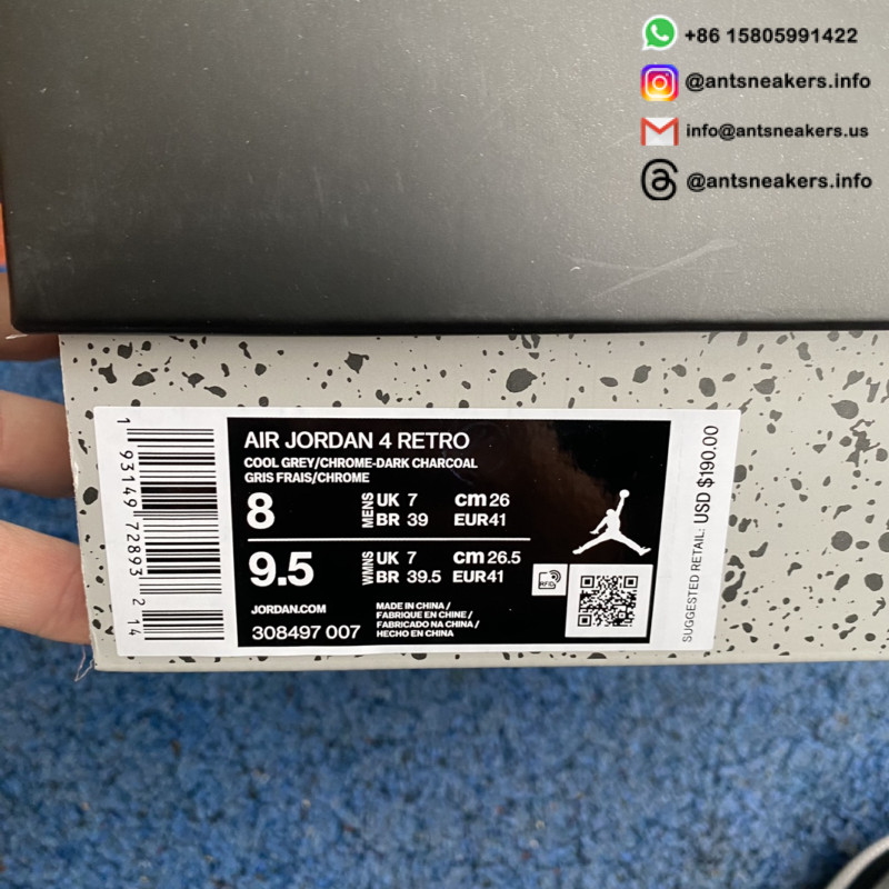 Air Jordan 4 Retro 'Cool Grey' 2019 308497-007