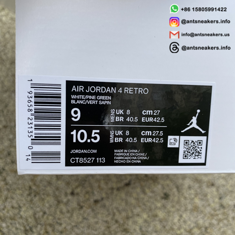 Air Jordan 4 Retro 'Green Metallic' CT8527-113