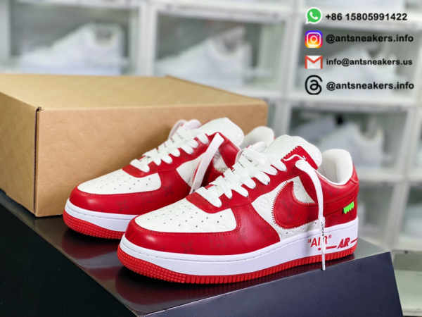 Louis Vuitton x Nike Air Force 1 Low 'White Comet Red' 1A9V WHITE RED - Image 2