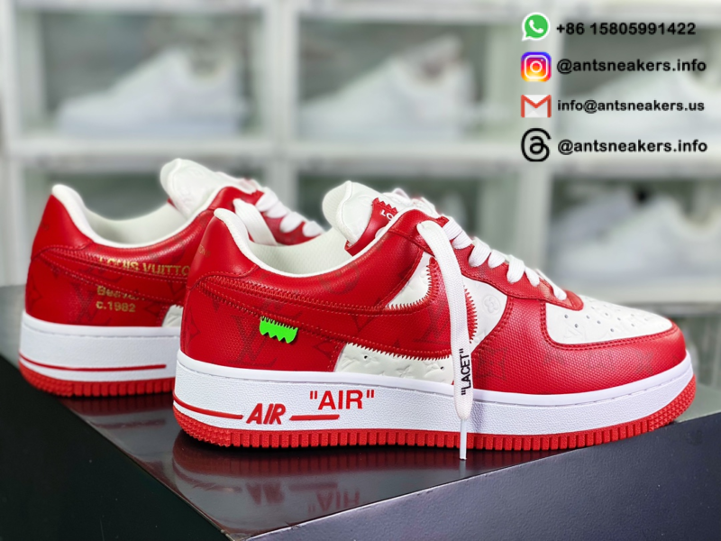 Louis Vuitton x Nike Air Force 1 Low 'White Comet Red' 1A9V WHITE RED