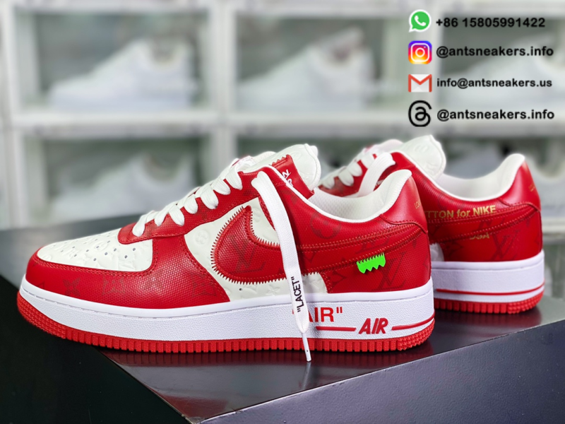 Louis Vuitton x Nike Air Force 1 Low 'White Comet Red' 1A9V WHITE RED