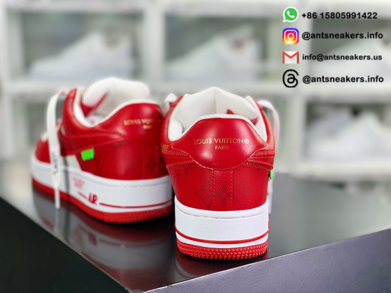 Louis Vuitton x Nike Air Force 1 Low 'White Comet Red' 1A9V WHITE RED