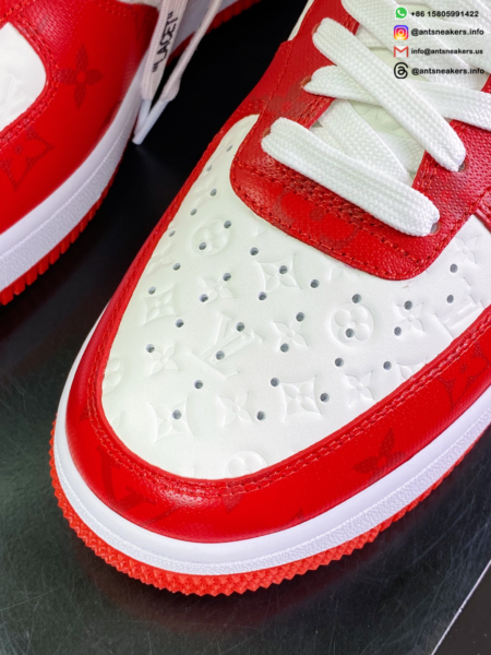 Louis Vuitton x Nike Air Force 1 Low 'White Comet Red' 1A9V WHITE RED - Image 6