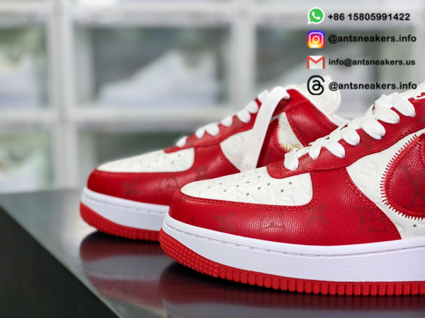 Louis Vuitton x Nike Air Force 1 Low 'White Comet Red' 1A9V WHITE RED - Image 4