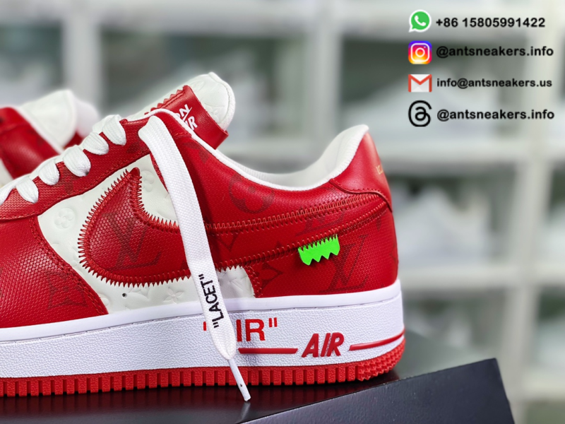 Louis Vuitton x Nike Air Force 1 Low 'White Comet Red' 1A9V WHITE RED