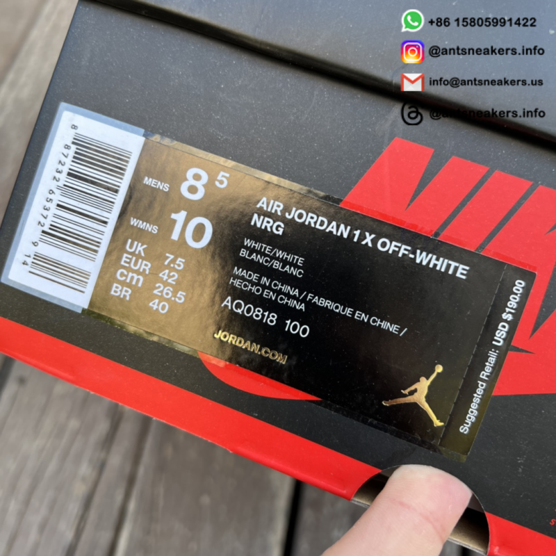 Off-White x Air Jordan 1 Retro High OG 'White' 2018 AQ0818-100