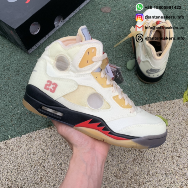 Off-White x Air Jordan 5 SP 'Sail' DH8565-100 - Image 2
