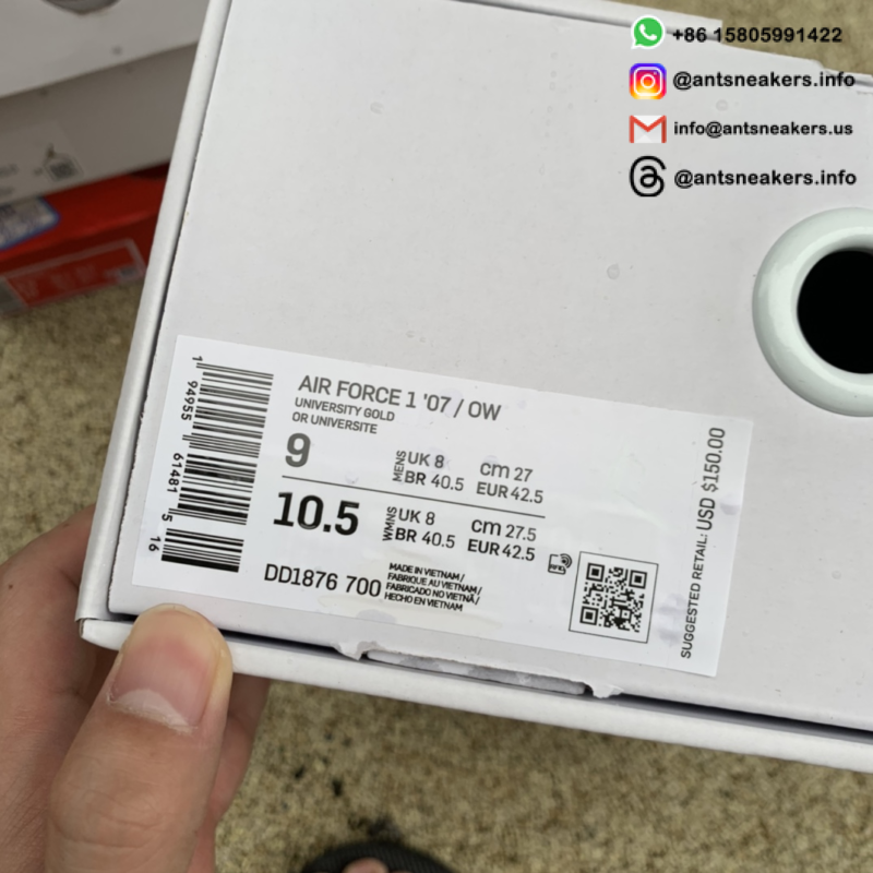 Off-White x Nike Air Force 1 Low 'Lemonade' DD1876-700