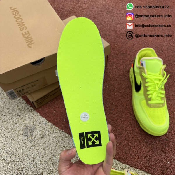 Off-White x Nike Air Force 1 Low 'Volt' AO4606-700 - Image 13