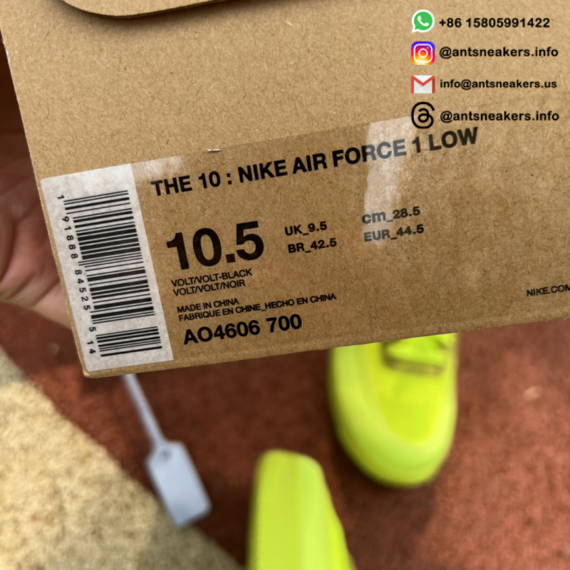 Off-White x Nike Air Force 1 Low 'Volt' AO4606-700