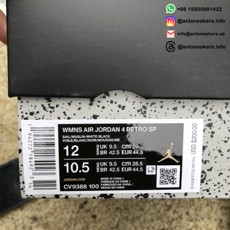 Off-White x Wmns Air Jordan 4 Retro SP 'Sail' CV9388-100