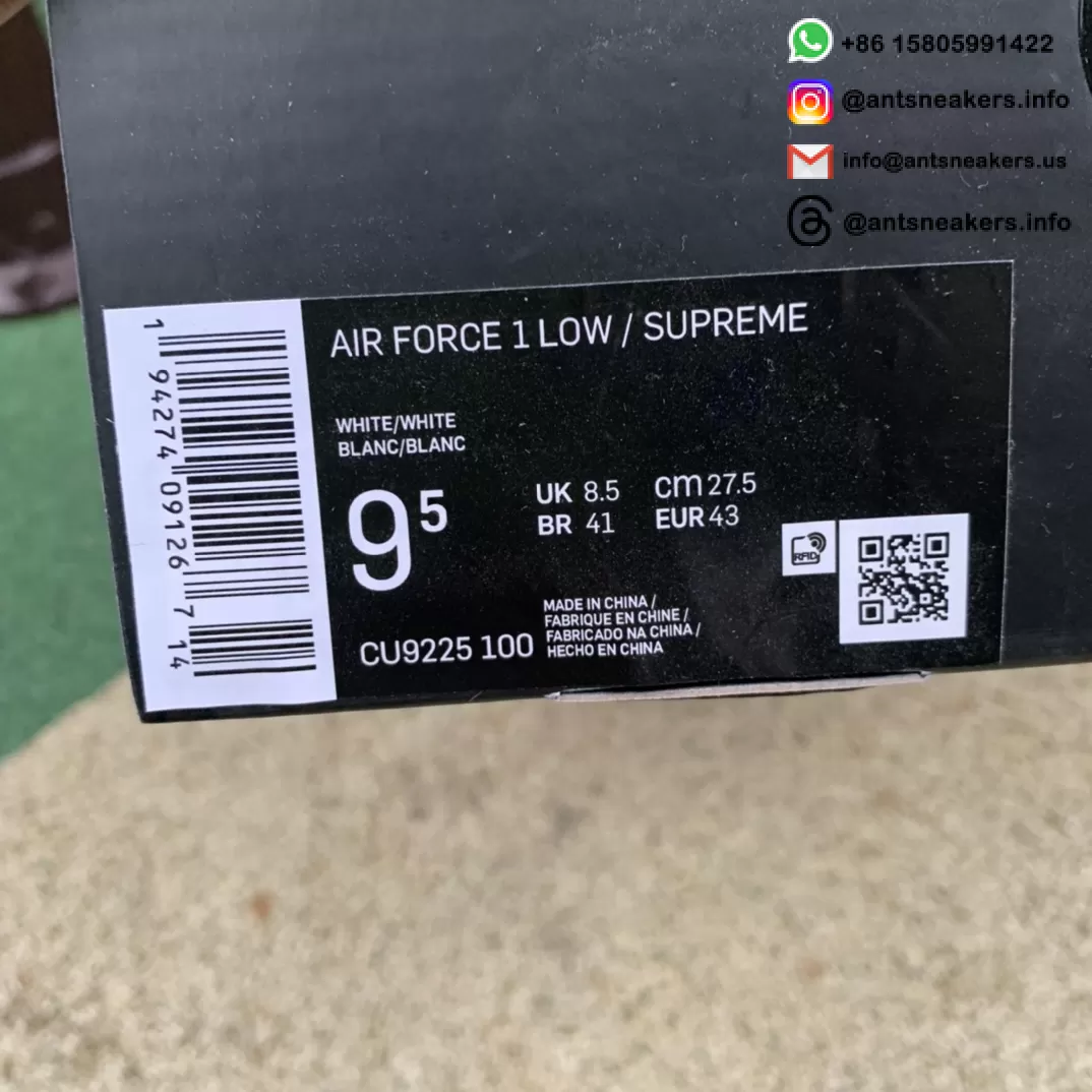 Supreme x Air Force 1 Low 'Box Logo - White' CU9225-100