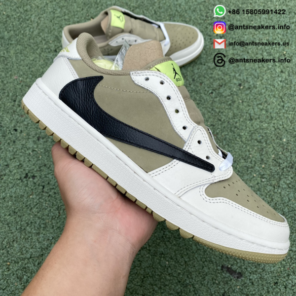 Travis Scott x Air Jordan 1 Low Golf 'Neutral Olive' FZ3124-200 - Image 2