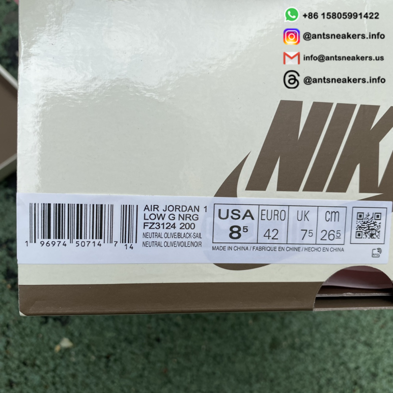 Travis Scott x Air Jordan 1 Low Golf 'Neutral Olive' FZ3124-200