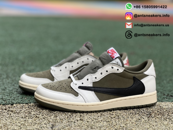 Travis Scott x Air Jordan 1 Low OG SP 'Medium Olive' DM7866-200 - Image 2