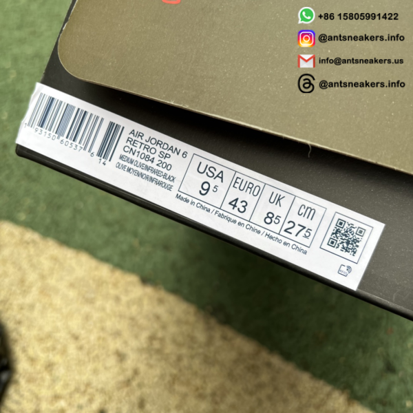 Travis Scott x Air Jordan 6 Retro 'Olive' CN1084-200 - Image 11