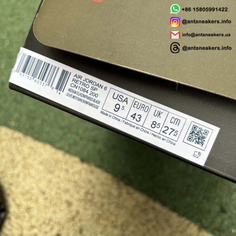 Travis Scott x Air Jordan 6 Retro 'Olive' CN1084-200