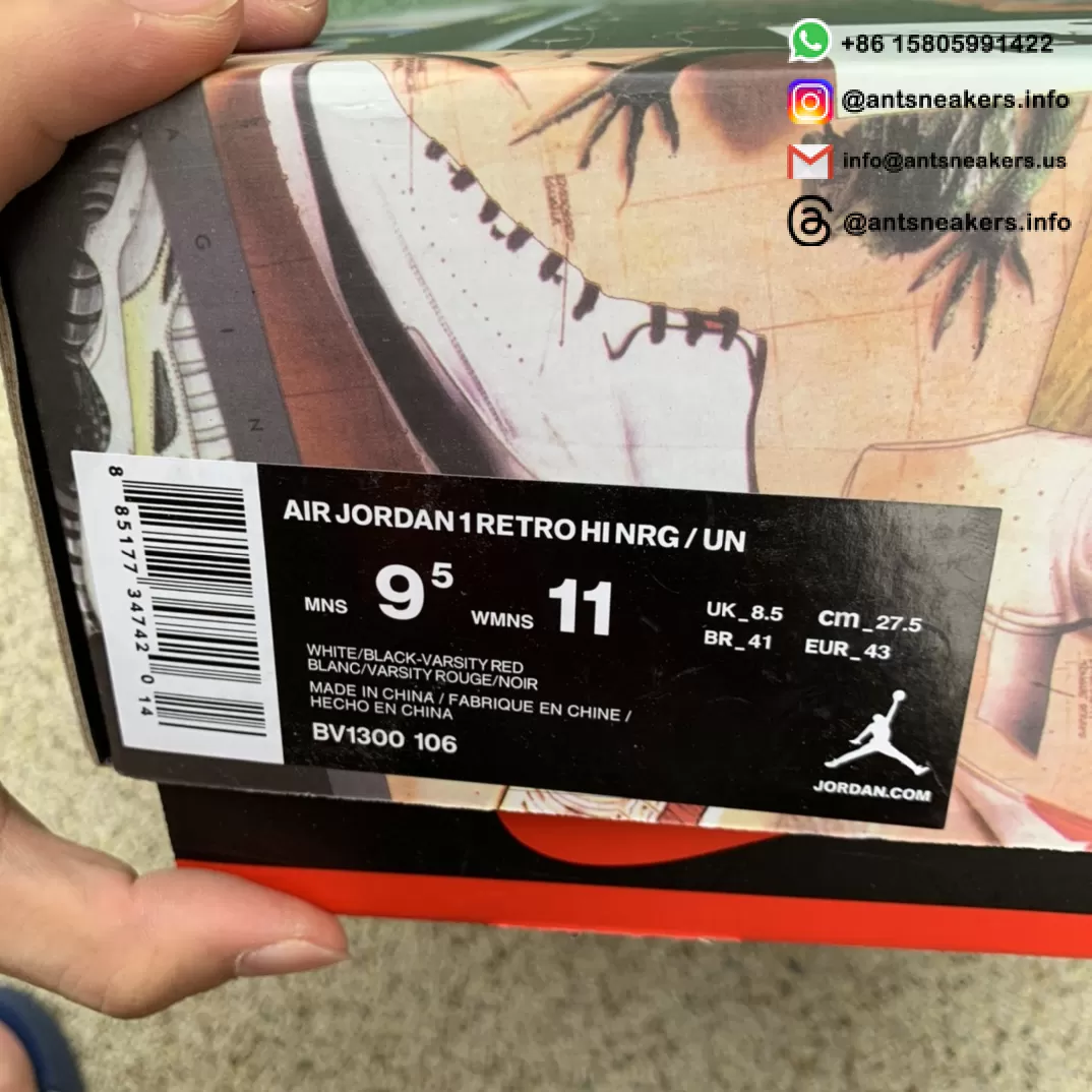 Union LA x Air Jordan 1 Retro High NRG 'Black Toe' BV1300-106
