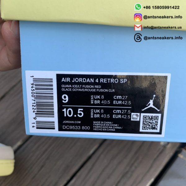 Union LA x Air Jordan 4 Retro 'Guava Ice' DC9533-800 - Image 11