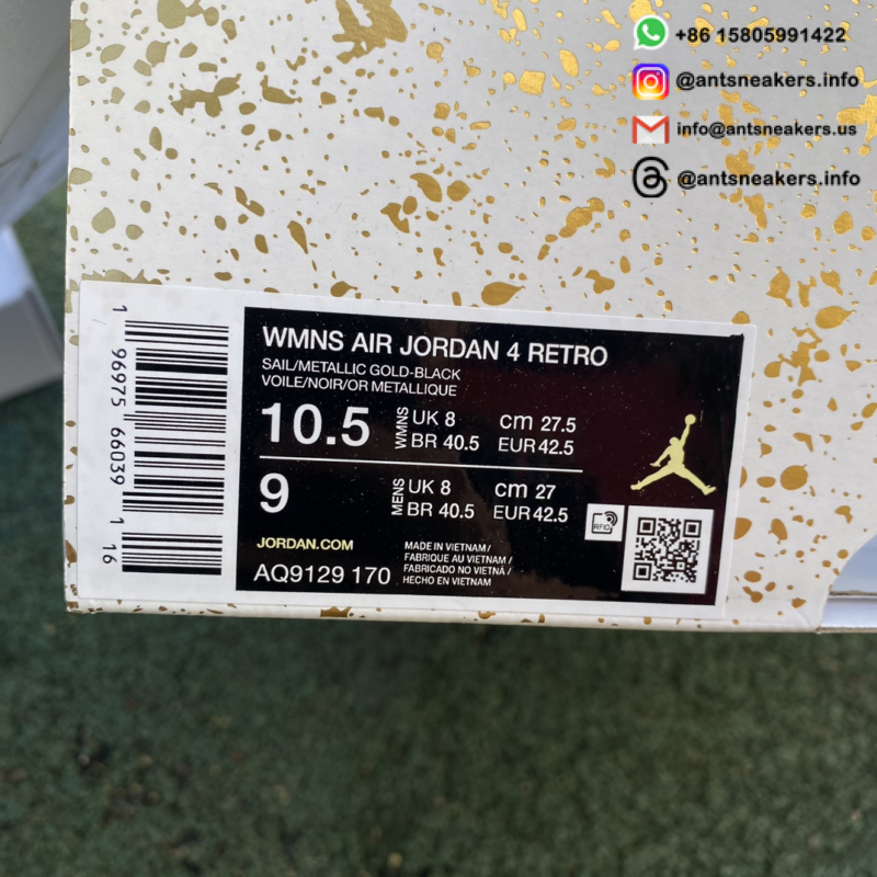 Wmns Air Jordan 4 Retro 'Metallic Gold' AQ9129-170