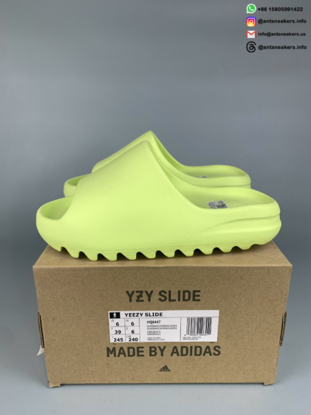 Yeezy Slides 'Glow Green' 2022 HQ6447 - Image 2