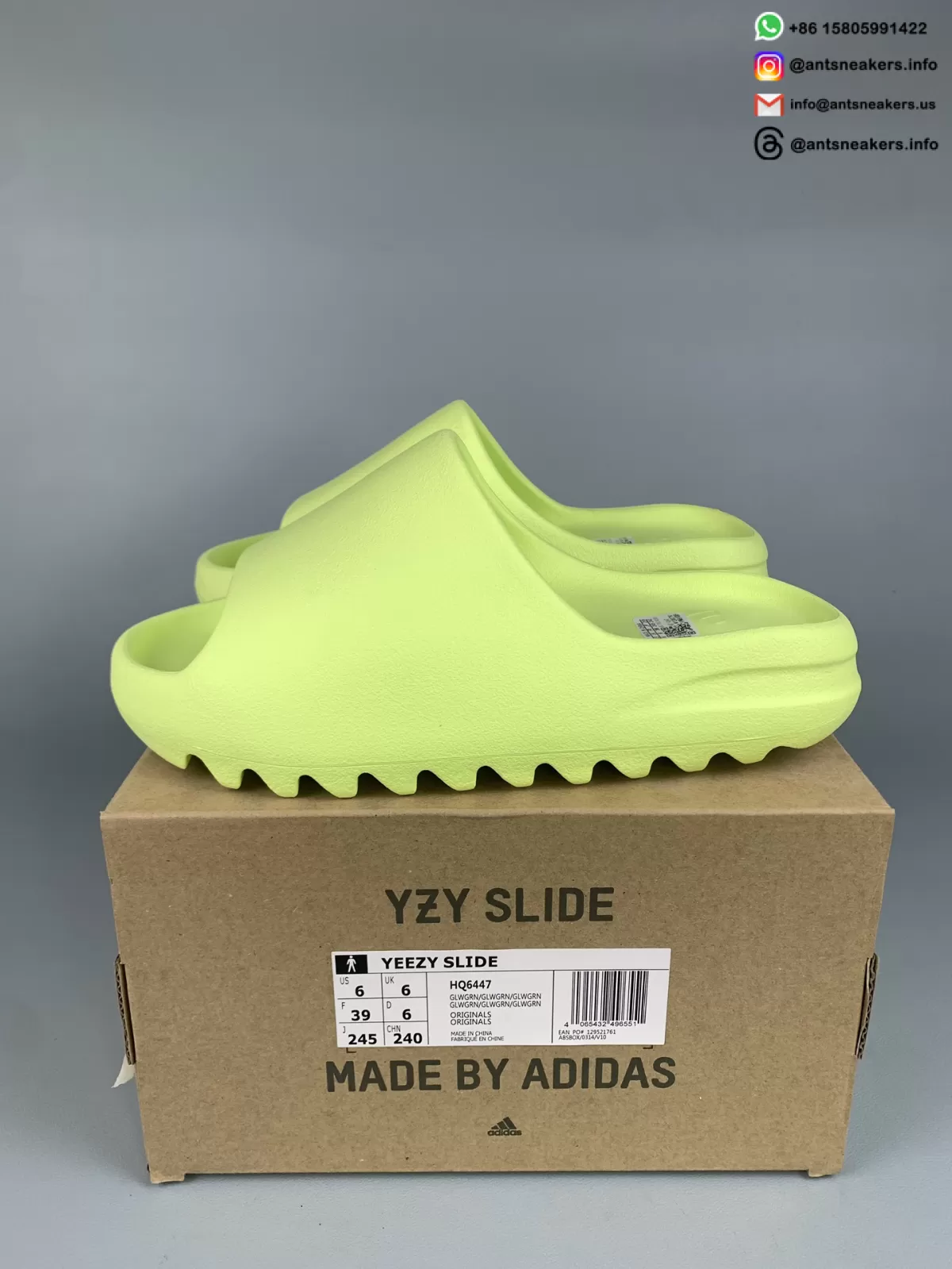 Yeezy Slides 'Glow Green' 2022 HQ6447