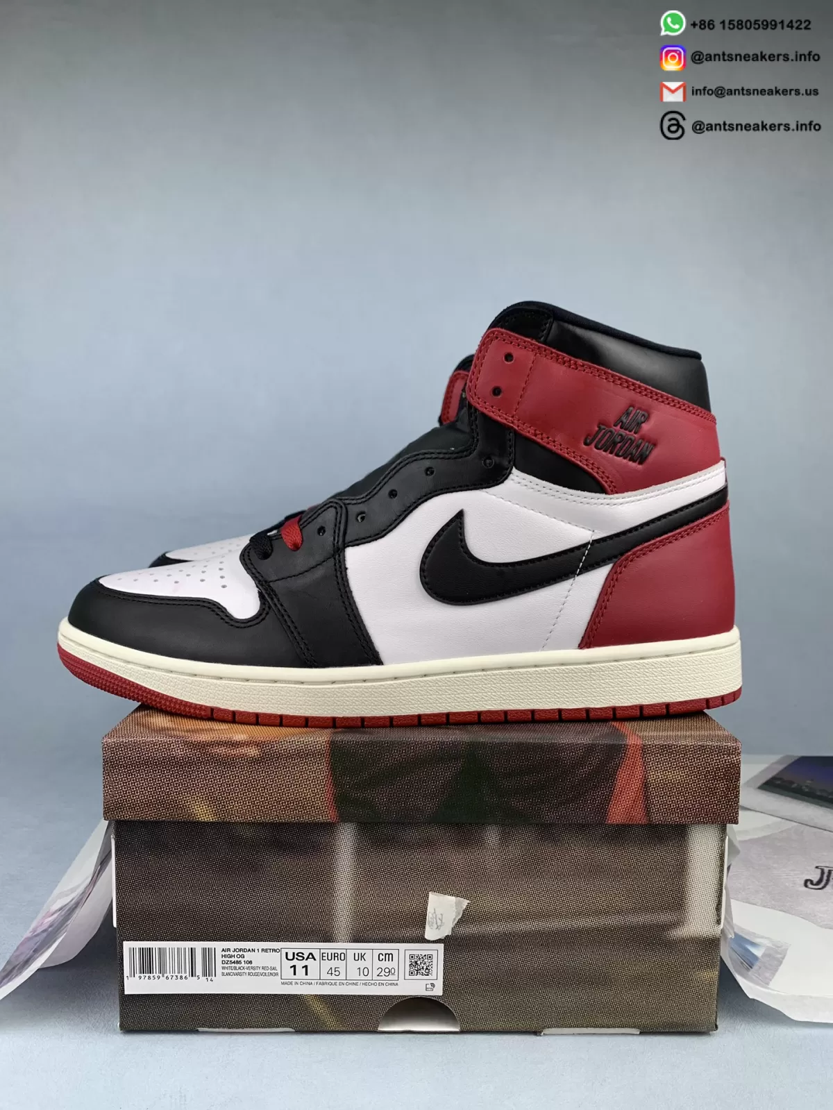 Air Jordan 1 Retro High OG 'Black Toe Reimagined' DZ5485-106