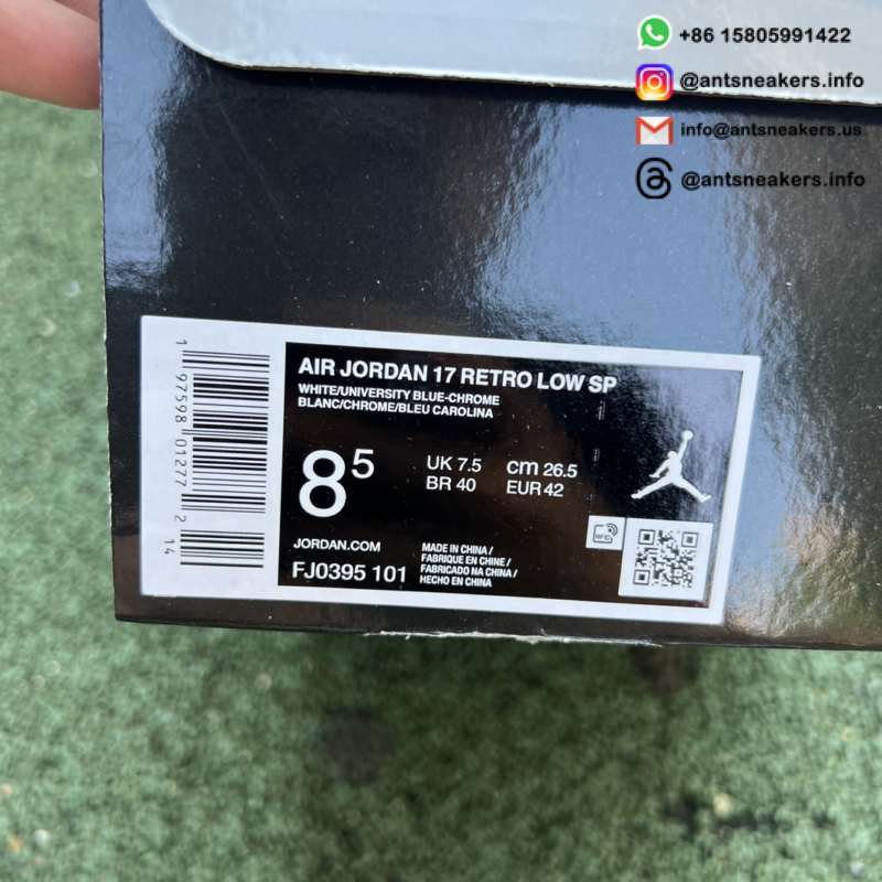 Air Jordan 17 Retro Low SP 'UNC' 2024 FJ0395-101
