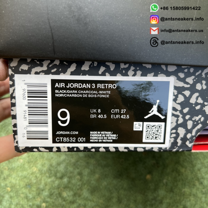Air Jordan 3 Retro 'Black Cat' 2025 CT8532-001