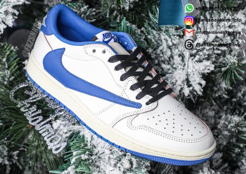 Fragment Design x Travis Scott x Air Jordan 1 Retro Low OG SP 'Sail Military Blue' DM7866-104