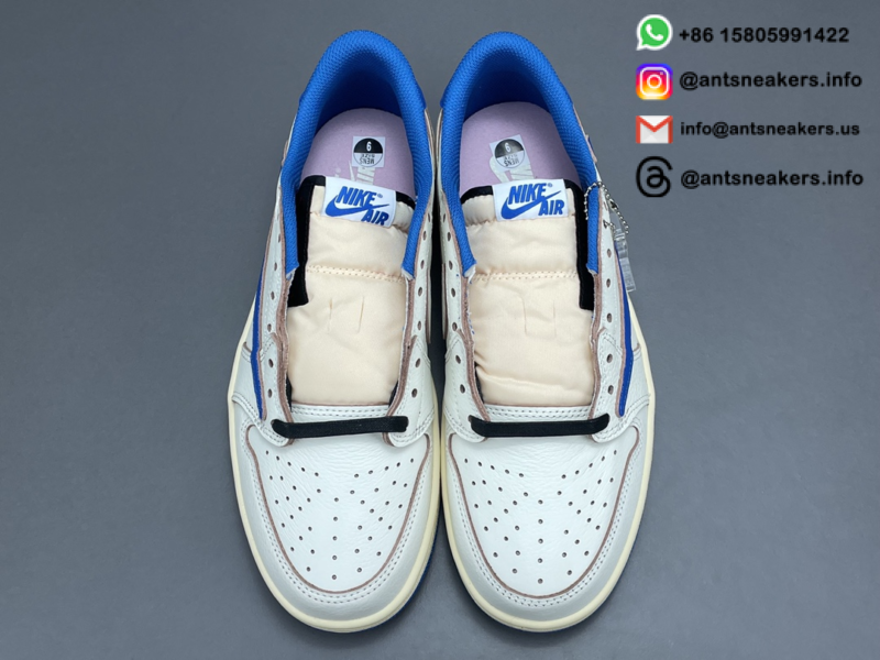 Fragment Design x Travis Scott x Air Jordan 1 Retro Low OG SP 'Sail Military Blue' DM7866-104