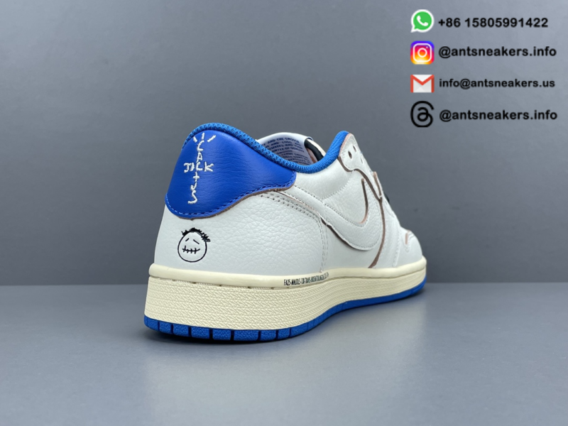 Fragment Design x Travis Scott x Air Jordan 1 Retro Low OG SP 'Sail Military Blue' DM7866-104