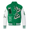 Louis Vuitton Alphabet Patchwork Loose Long Sleeve Baseball Jersey Green 1A98D3