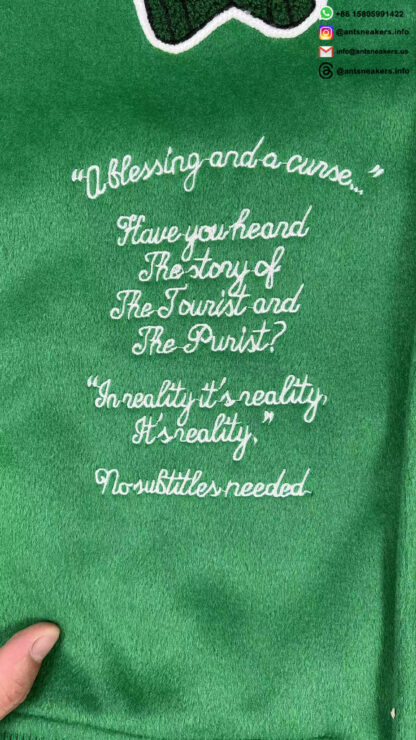 Louis Vuitton Alphabet Patchwork Loose Long Sleeve Baseball Jersey Green 1A98D3 - Image 12