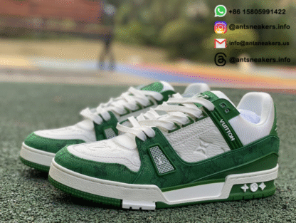 Louis Vuitton Trainer 'Green Monogram Denim' 1A9JHV - Image 2