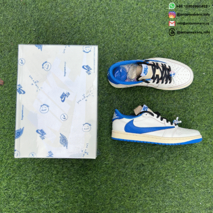 Fragment Design x Travis Scott x Air Jordan 1 Retro Low OG SP 'Sail Military Blue' DM7866-104 - Image 20