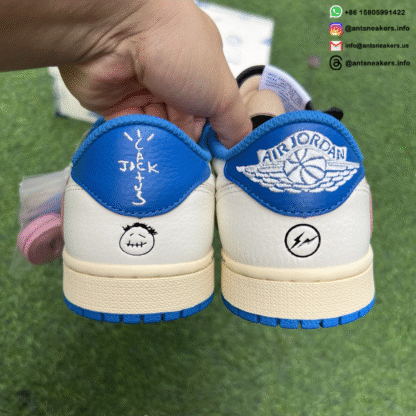 Fragment Design x Travis Scott x Air Jordan 1 Retro Low OG SP 'Sail Military Blue' DM7866-104 - Image 19