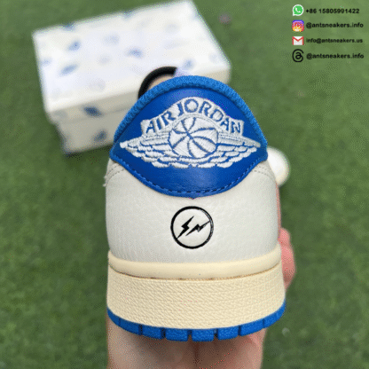 Fragment Design x Travis Scott x Air Jordan 1 Retro Low OG SP 'Sail Military Blue' DM7866-104 - Image 7