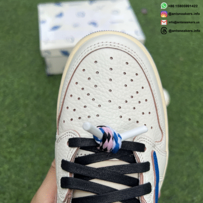 Fragment Design x Travis Scott x Air Jordan 1 Retro Low OG SP 'Sail Military Blue' DM7866-104 - Image 5