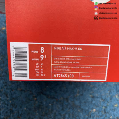 Nike Air Max 95 OG 'Solar Red' AT2865-100 - Image 3