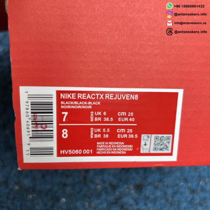 Nike ReactX Rejuven8 'Triple Black' HV5060-001 - Image 3