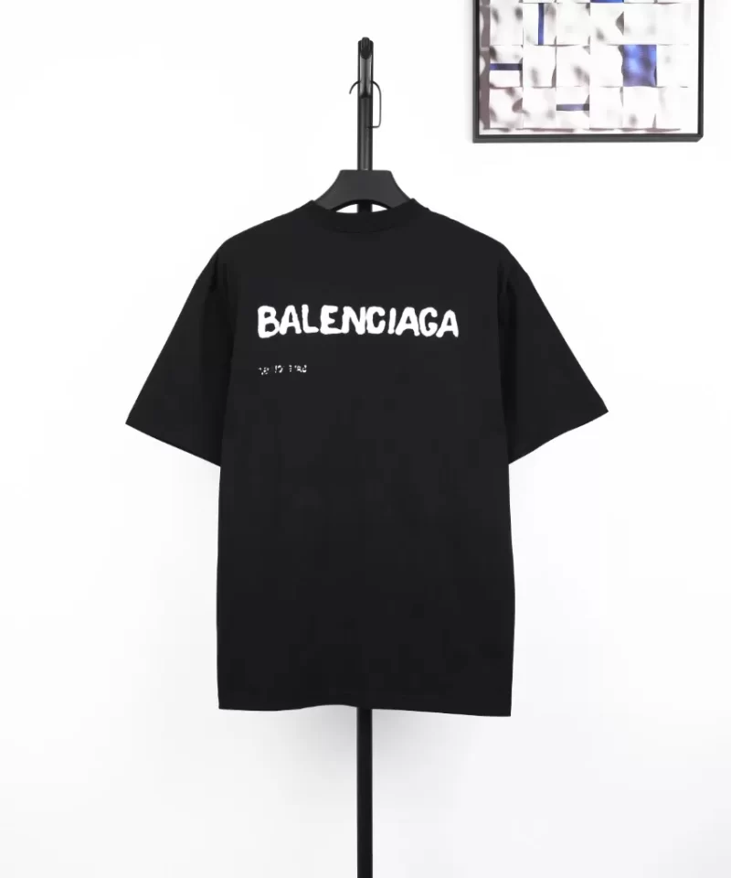 BALENCIAGA Alphabet Logo T-Shirt Black Streetwear