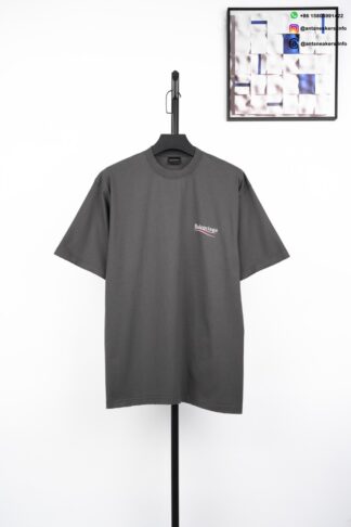 BALENCIAGA Flag Logo T-Shirt Gray