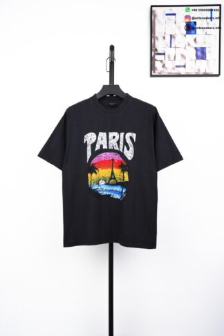 BALENCIAGA Paris Hawaii Print T-Shirt Black