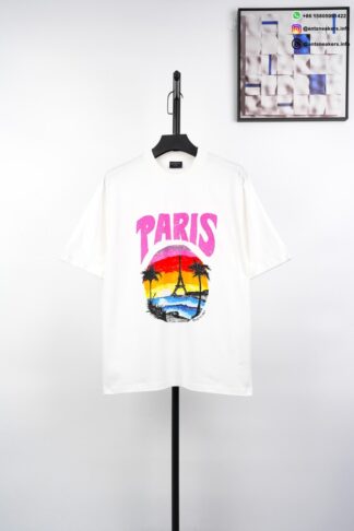 BALENCIAGA Paris Hawaii Print T-Shirt White